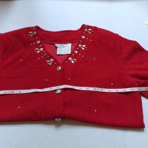 Women Red Set, Studded Top and Short Size Medium - Picture 8 of 10